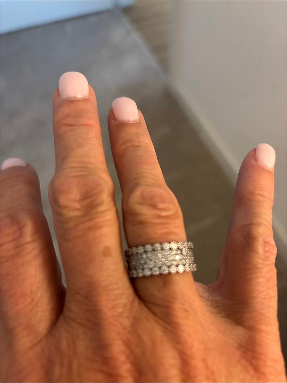 Brighton Silver Crystal Puff Ring with Floral Pouch - Picture 2 of 4